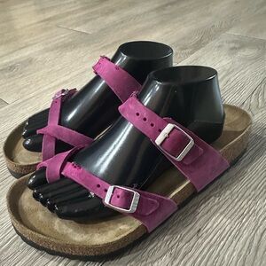 Birkenstock Mayari Festival Fuchsia Oiled Leather Sandals Sz EUR 41